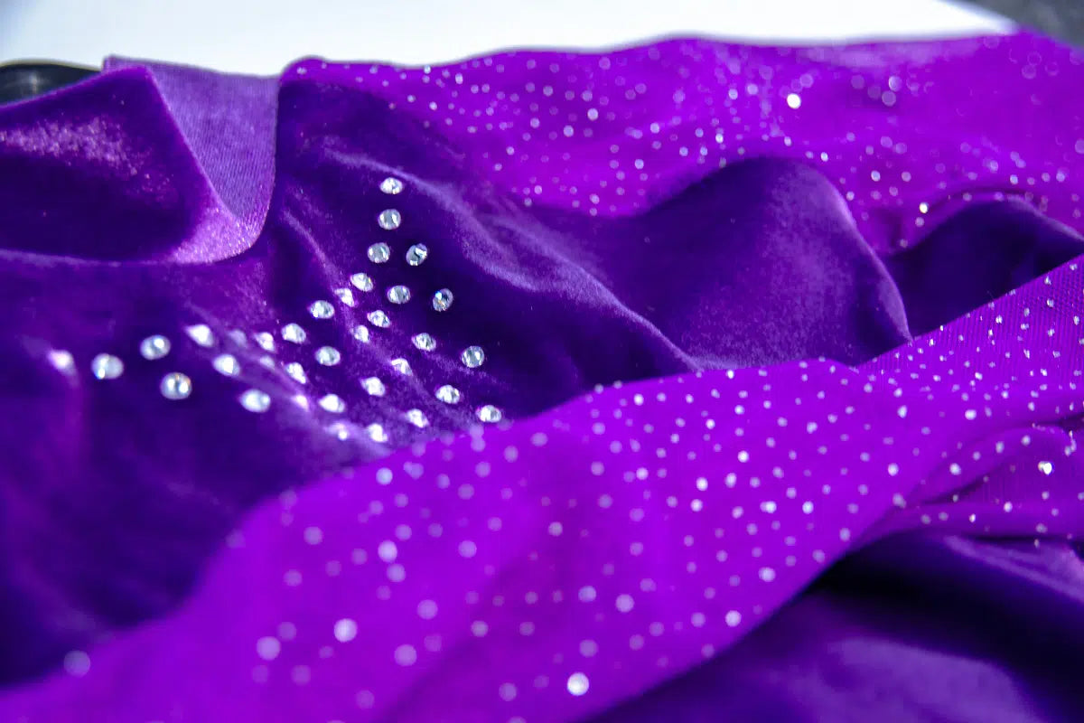 155 Star Shine Skating Dress in Purple by Jerry’s - 10 - 12 years - Clothing > Figure Skating Dresses