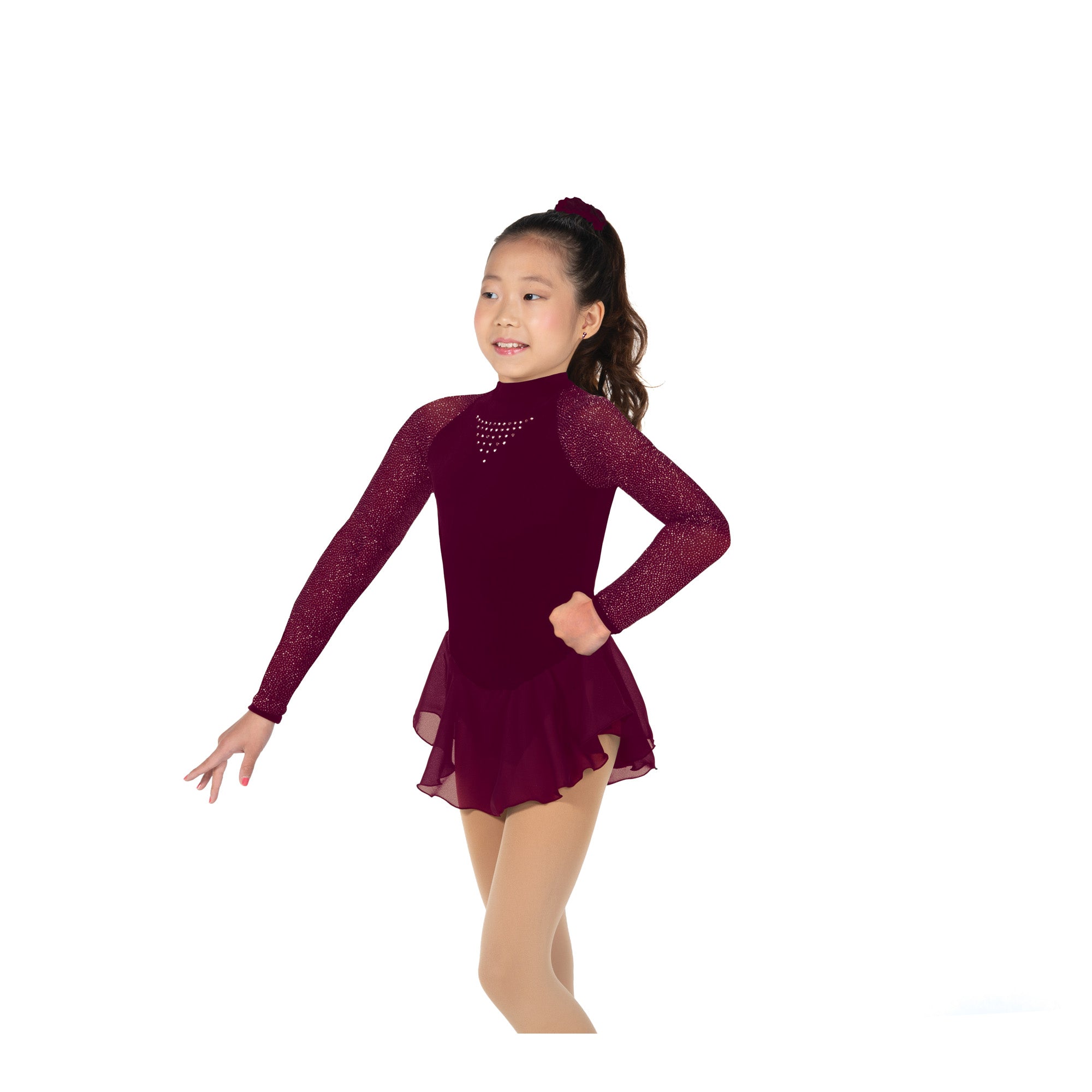 189 Starbrite Skating Dress in Burgundy by Jerry's
