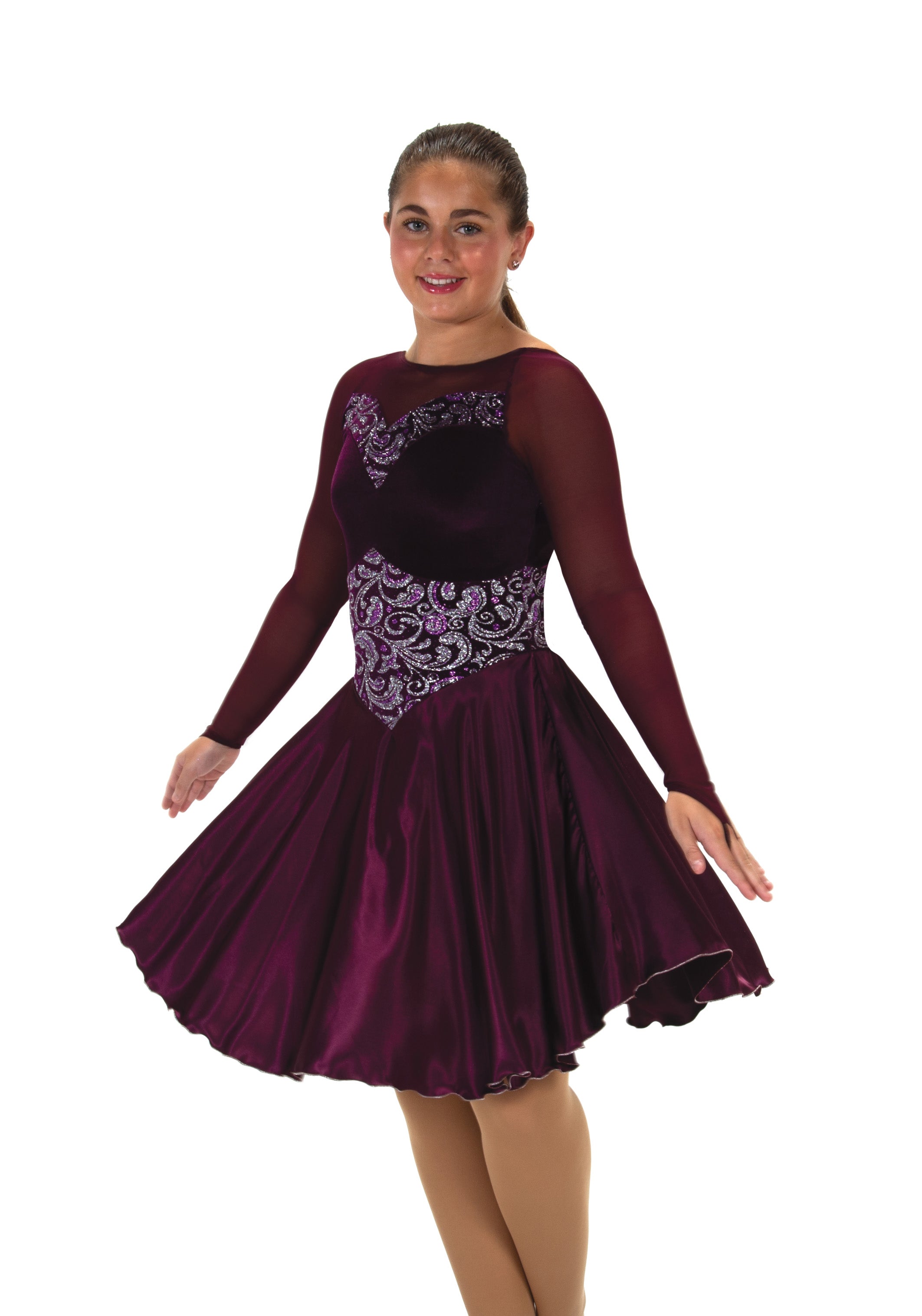 196 Satin Swizzle Dance Dress in by Jerry's