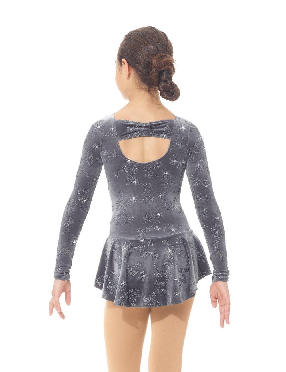 2767 Ice Skating Dress by Mondor in Grey Glitter - Clothing > Figure Skating Dresses