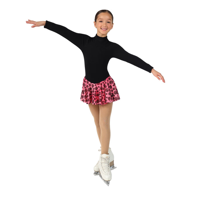 4406 Mondor Polartec Ice Skating Dress in Black & Pink - Age 4 - 6 years - Clothing > Figure Skating Dresses