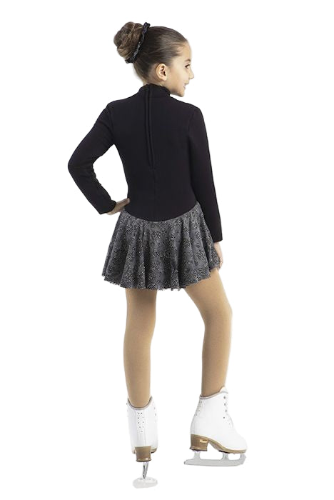 4406 Mondor Polartec Ice Skating Dress in Black & Silver - Clothing > Figure Skating Dresses