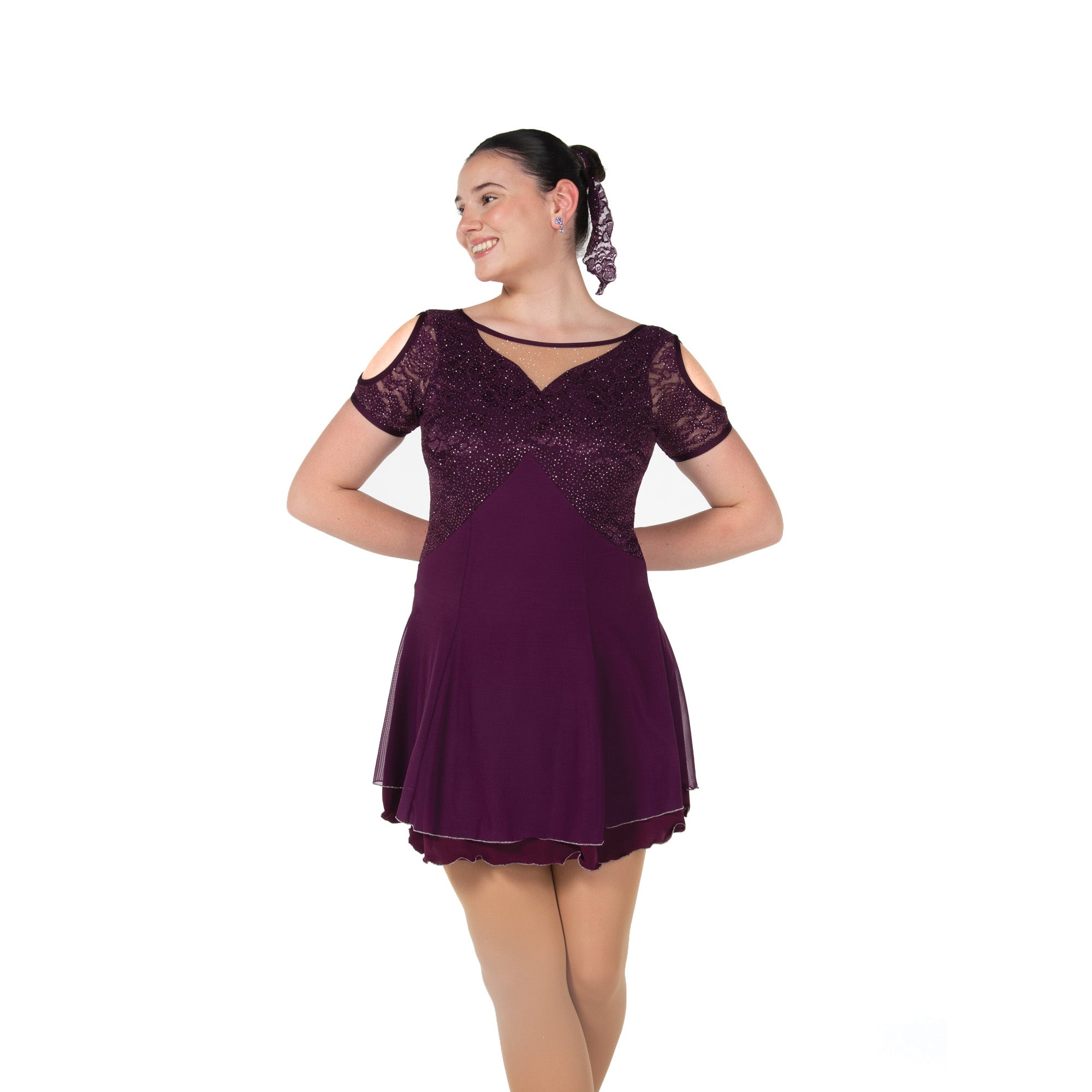 45 Empiresque Skating Dress in Deep Purple by Jerry's