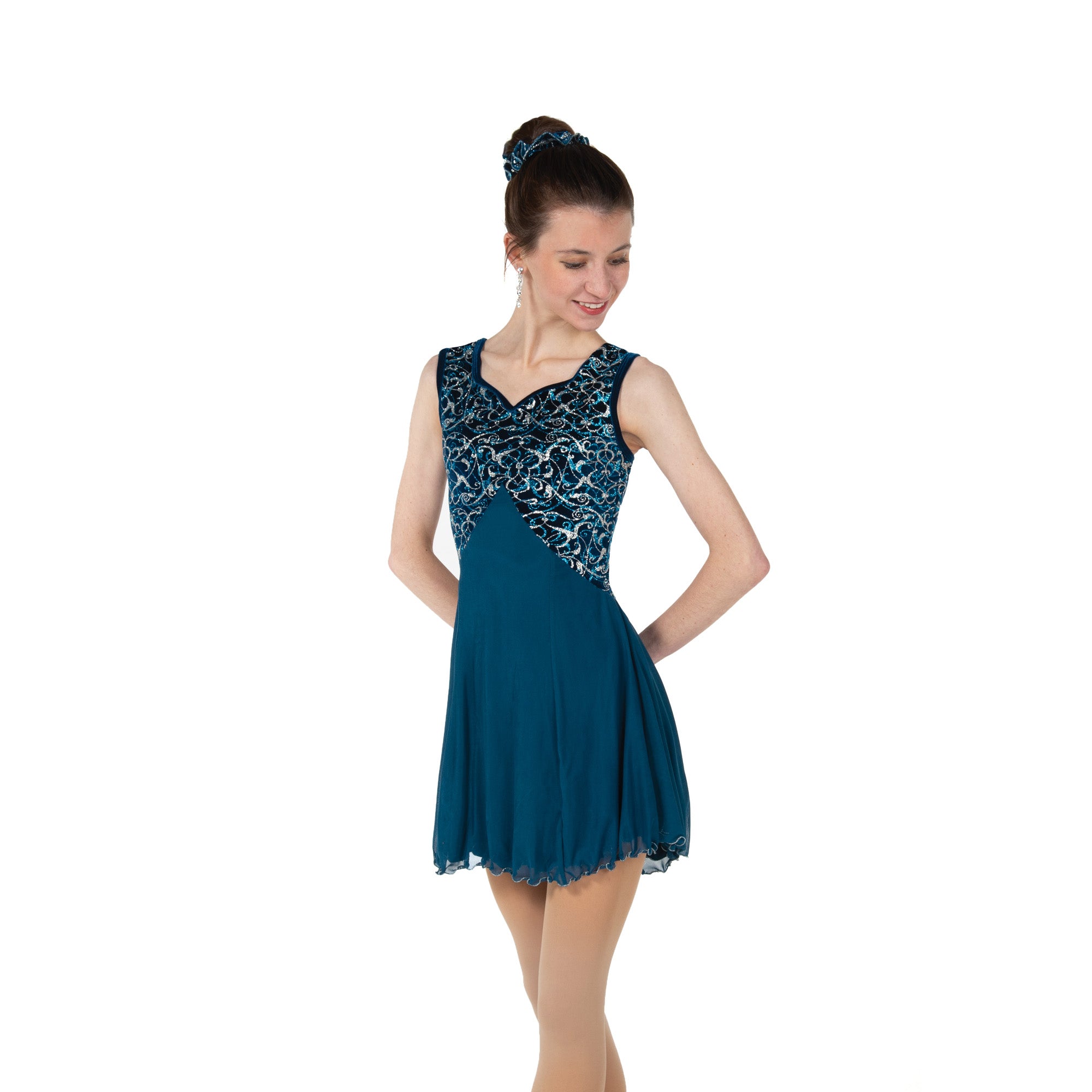 50 Twist of Teal Skating Dress by Jerry's