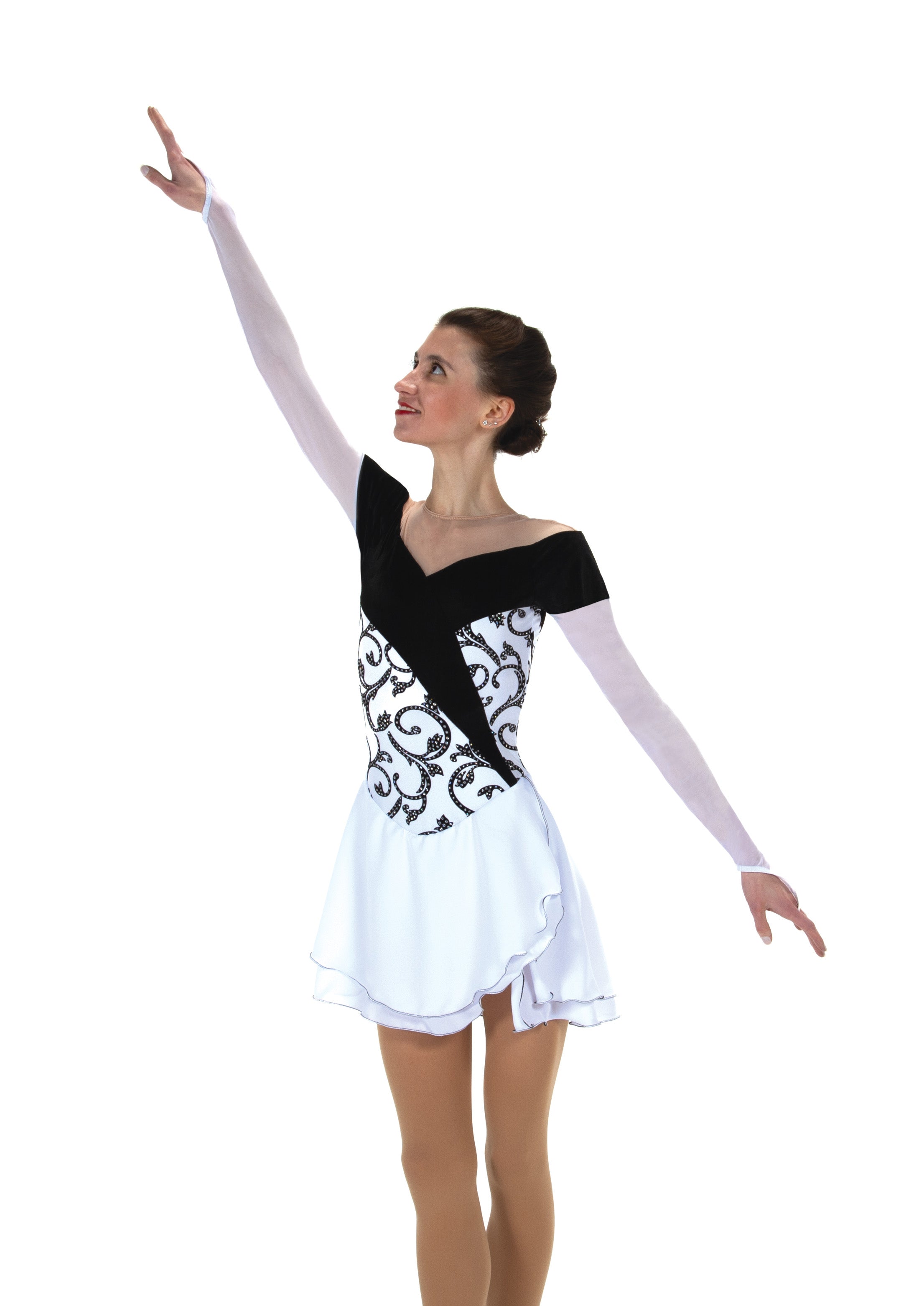 532 Gift Wrap Skating Dress in White/Black by Jerry’s - Clothing > Figure Skating Dresses