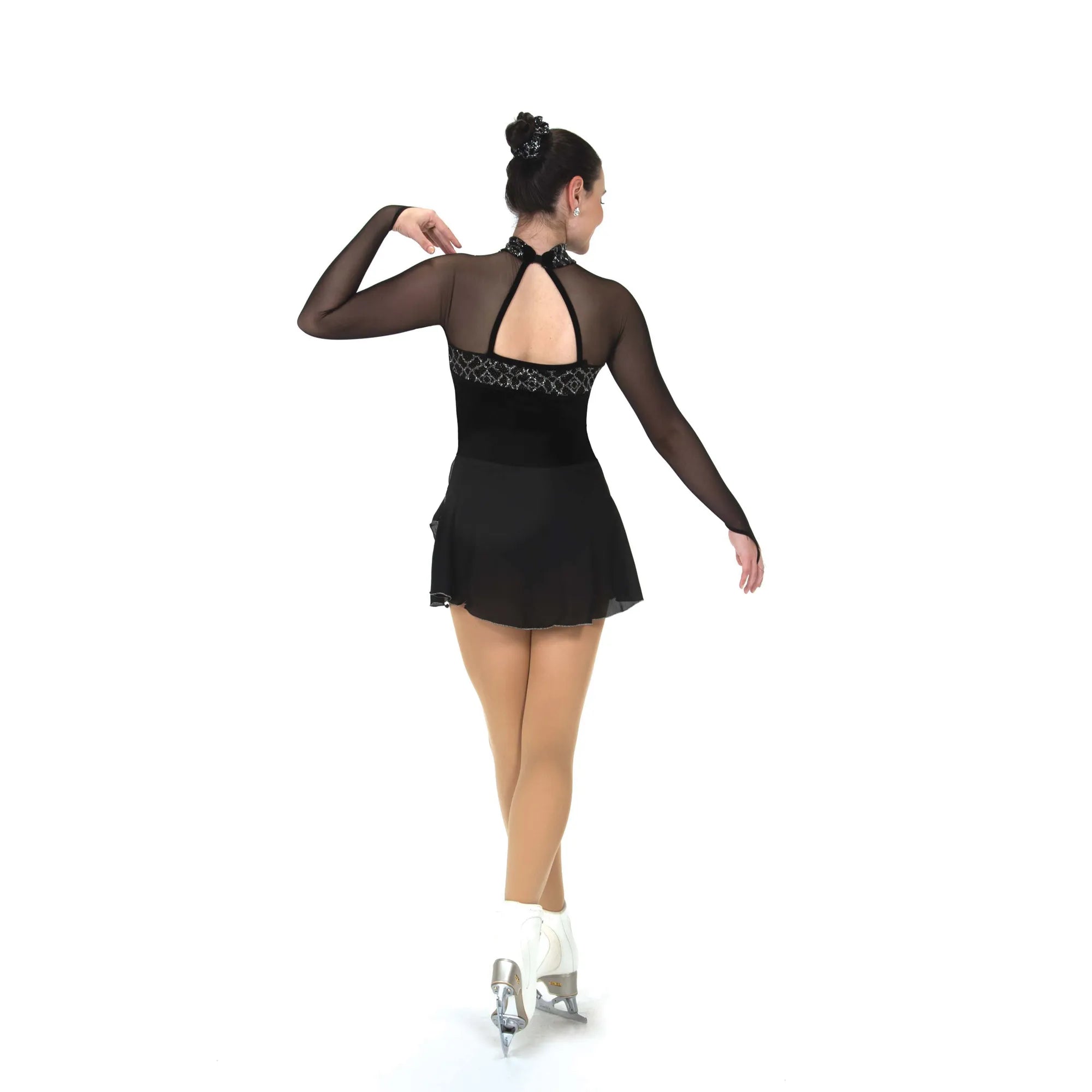 596 Crystal Fanfare Skating Dress in Black by Jerry's