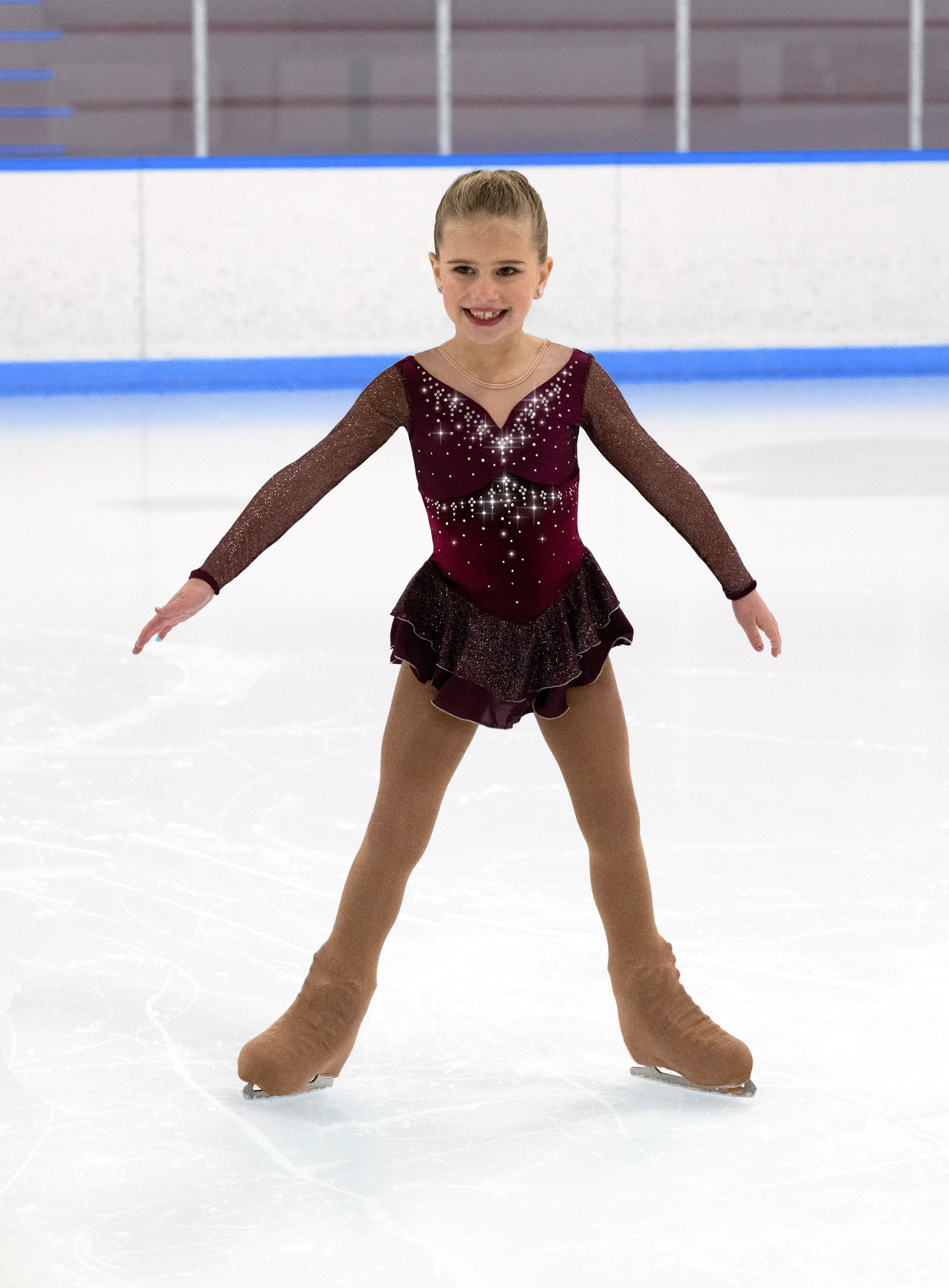 611 Embellishment Skating Dress in wine by Jerry's