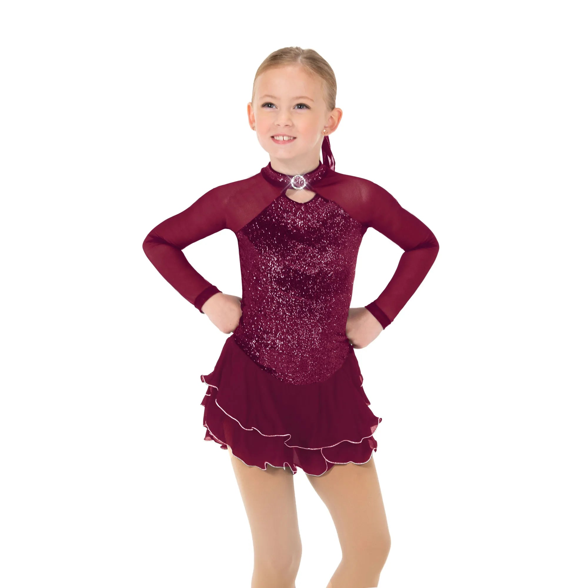 645 Shimmer Skating Dress in Deep Wine by Jerry's