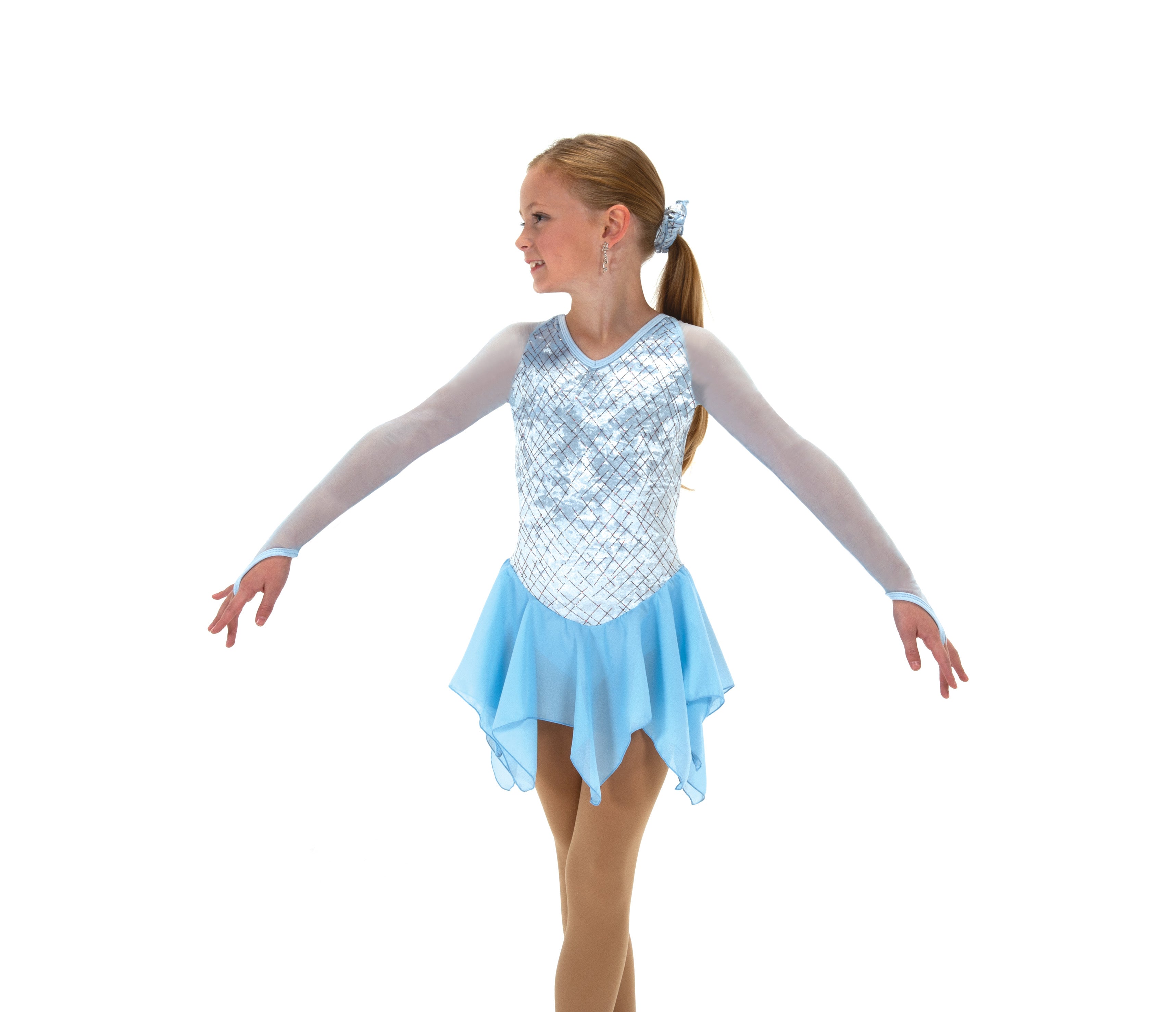 687 Clear Ice Skating Dress in Blue by Jerry’s - Clothing > Figure Skating Dresses