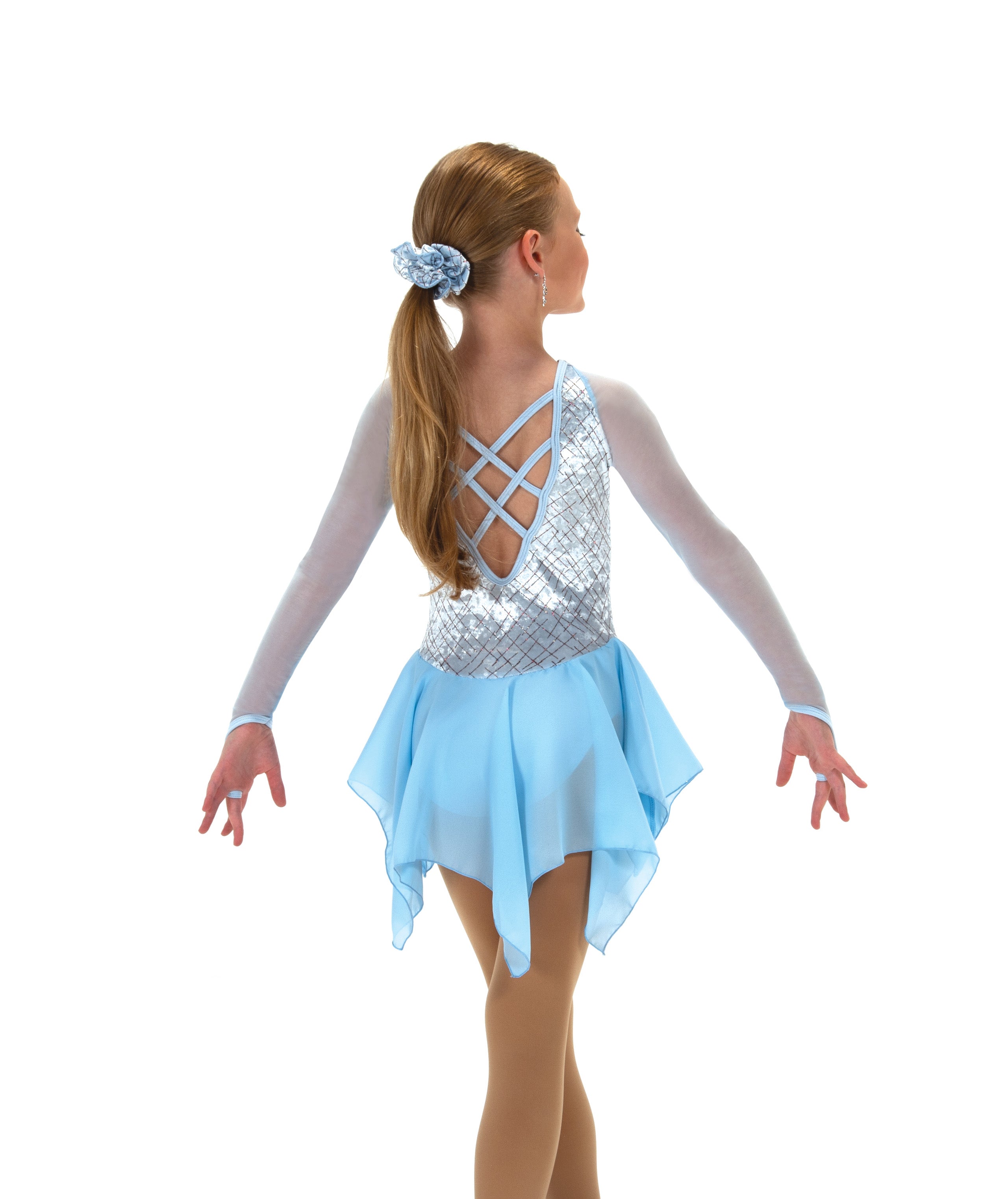 687 Clear Ice Skating Dress in Blue by Jerry’s - Clothing > Figure Skating Dresses