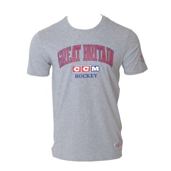 CCM Great Britain Logo T-Shirt in Grey - Senior