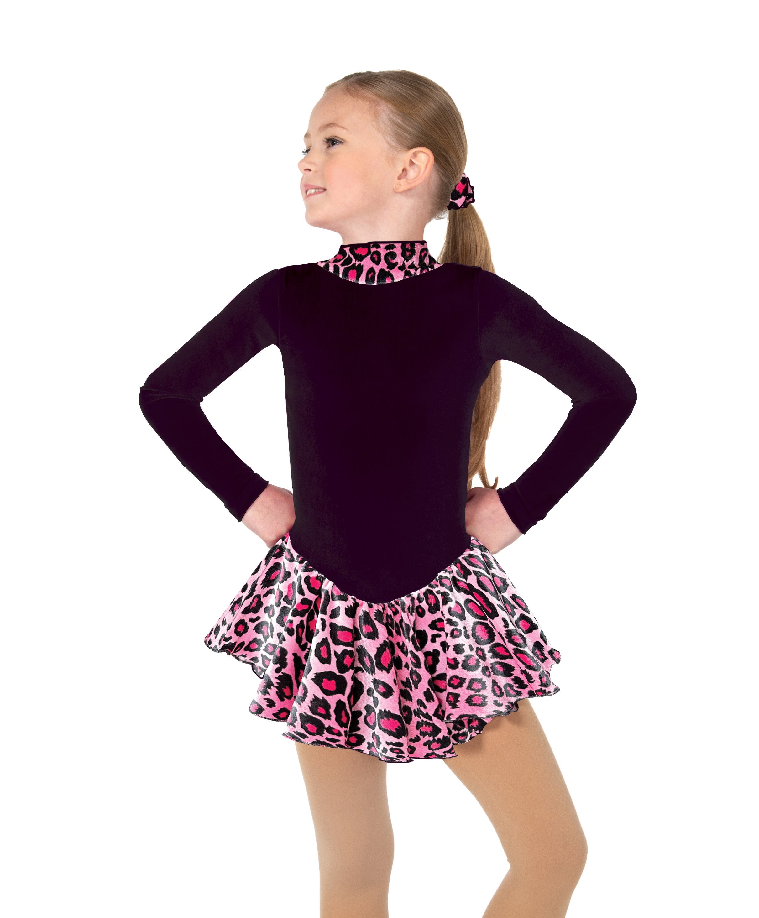 693 Fleece Catwalk Skating Dress in Black Pink by Jerry's