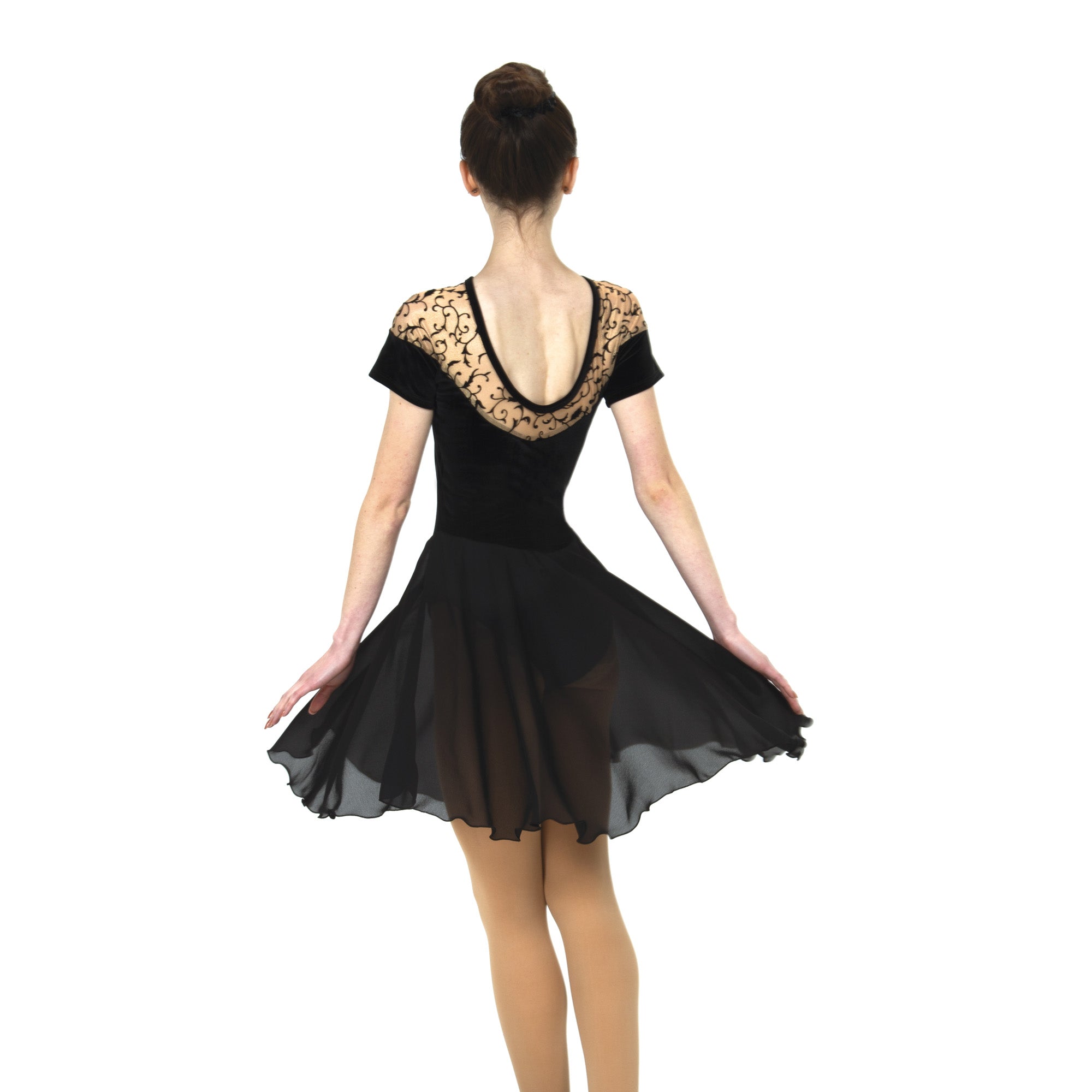 96 Swirling Shoulders Dance Dress in Black by Jerry's