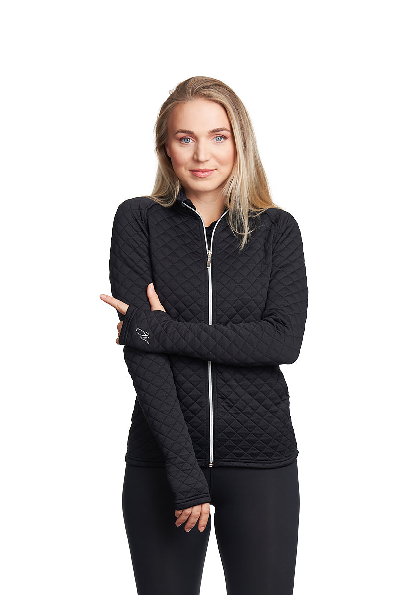 JIV Sport Classy Quilted Ice Skating Jacket in Black