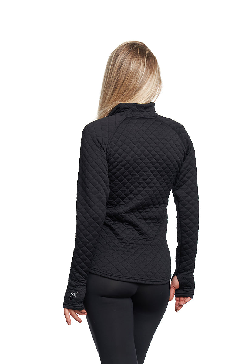 JIV Sport Classy Quilted Ice Skating Jacket in Black