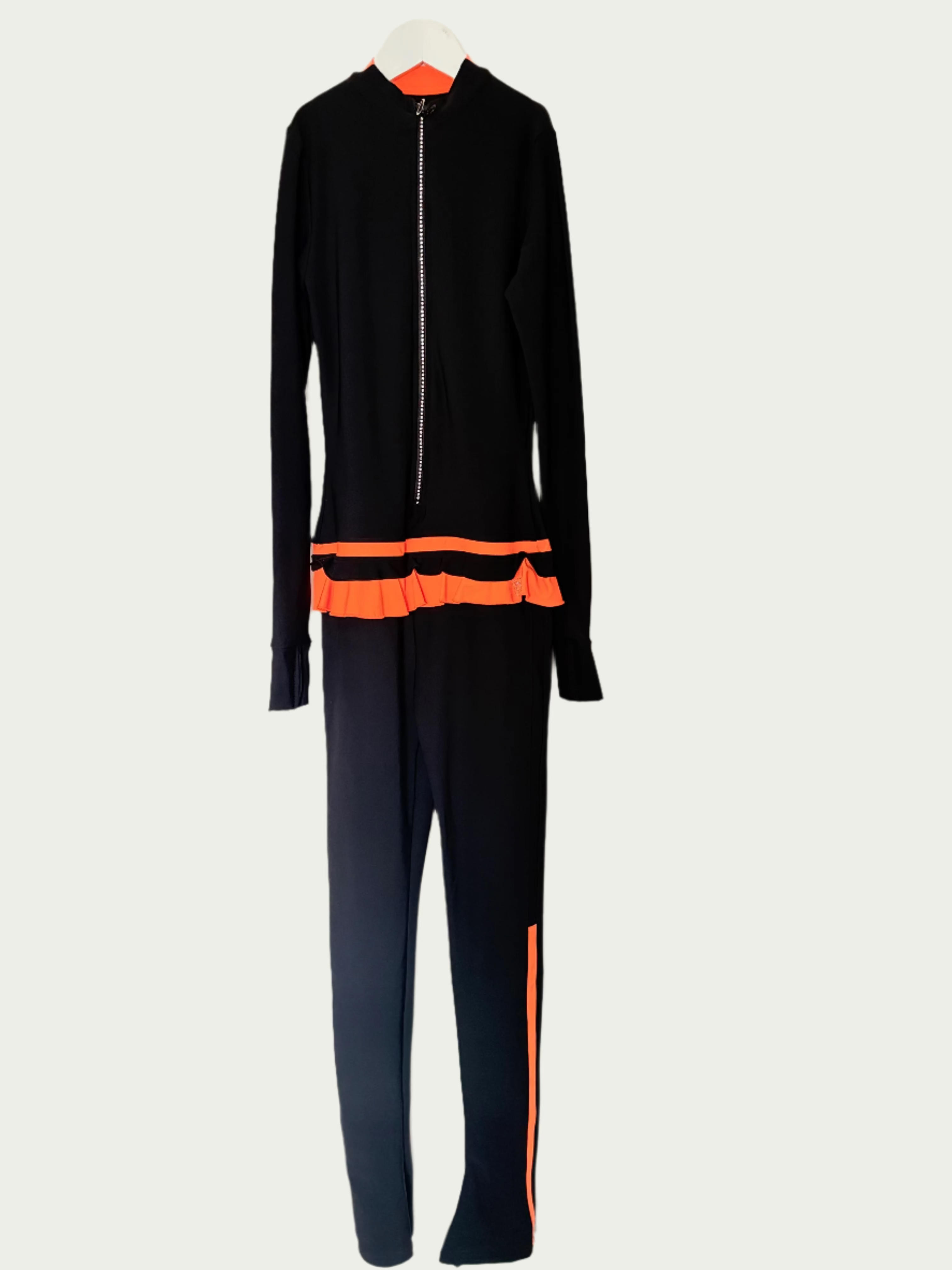 Thuono Thermal Linx Catsuit Black/Neon Orange - Crystal Zip