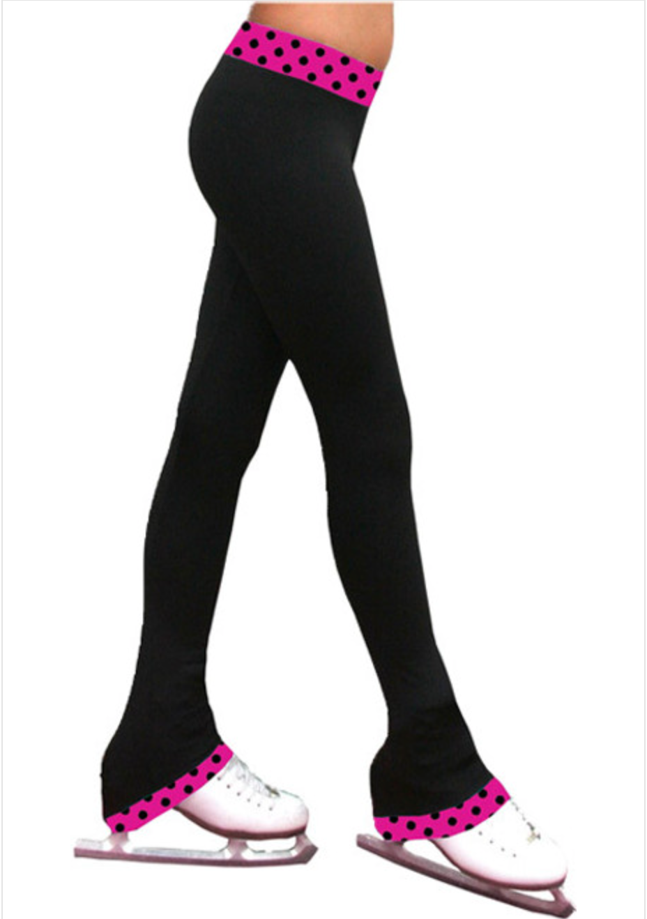 Chloe Noel P04 Polka Dot Waistband Figure Skating Leggings