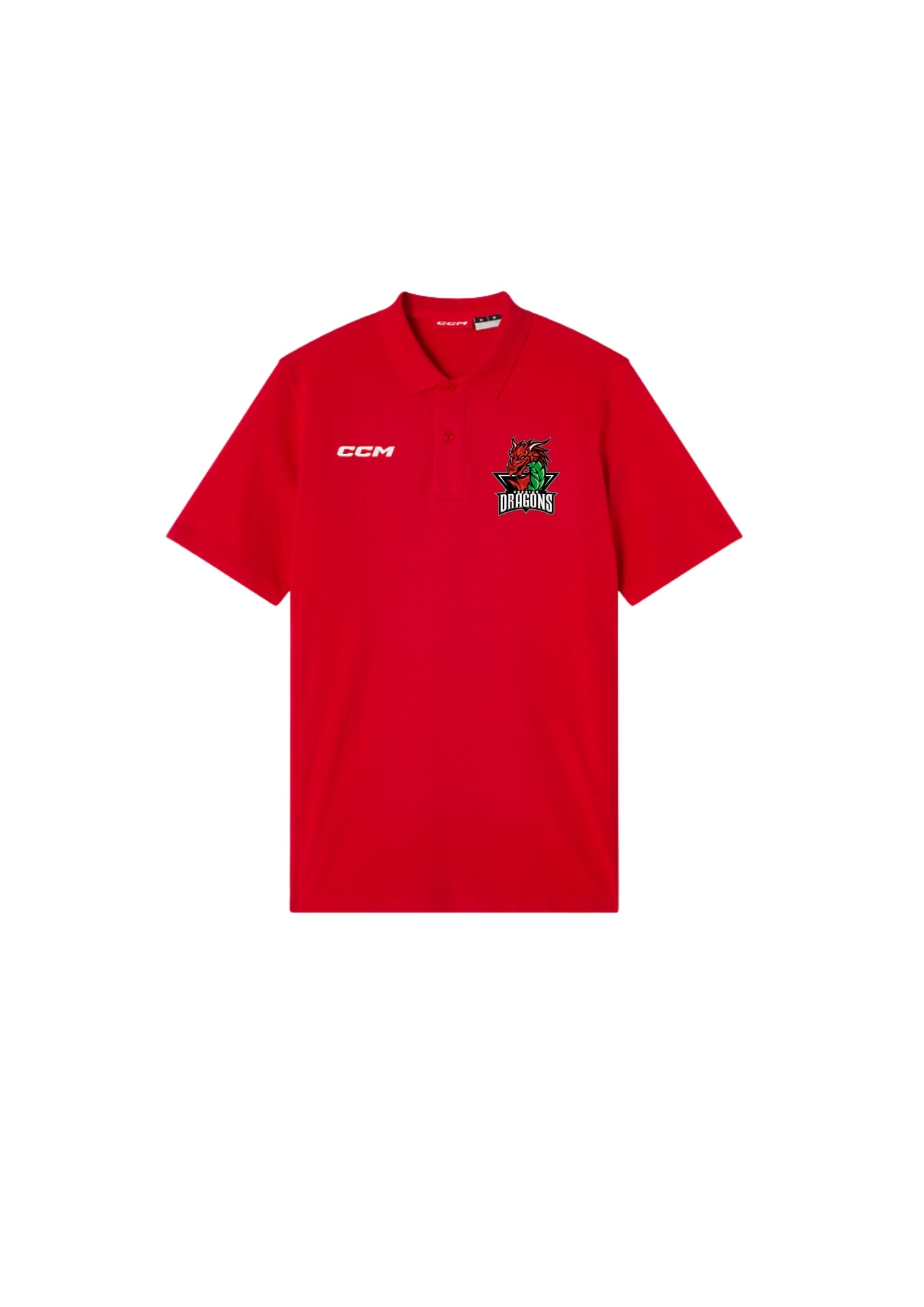 CCM Deeside Dragons Official Team Polo Shirt - Red