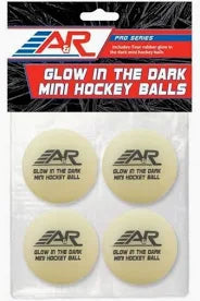 A&R Glow In The Dark Street Hockey Balls 4 Pack - Ice Hockey Pucks & Balls