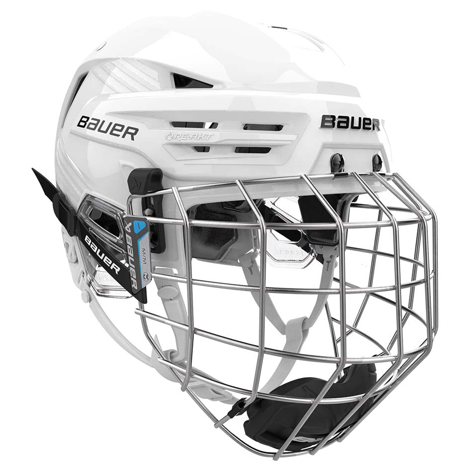 Bauer Re-Akt 90 Hockey Helmet Combo - Small / White - Head & Face Protection