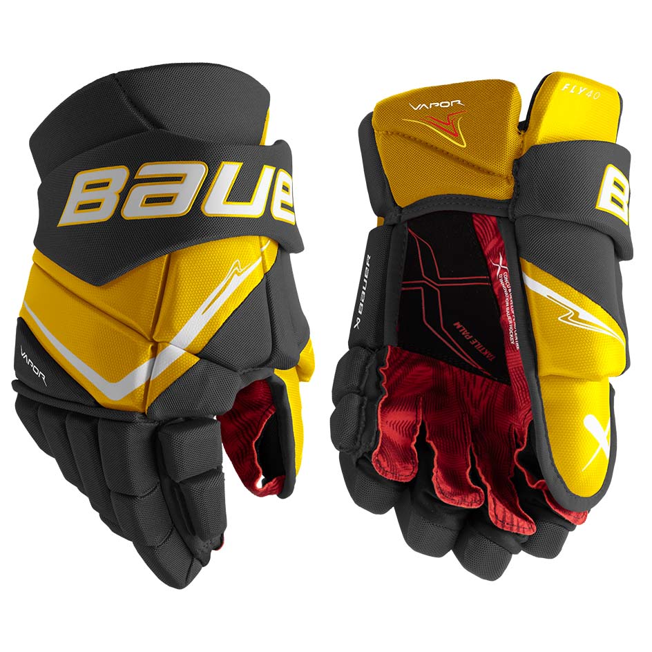 Bauer Vapor Fly40 Gloves Intermediate - Black/Gold / 12’’ - Ice Hockey Gloves