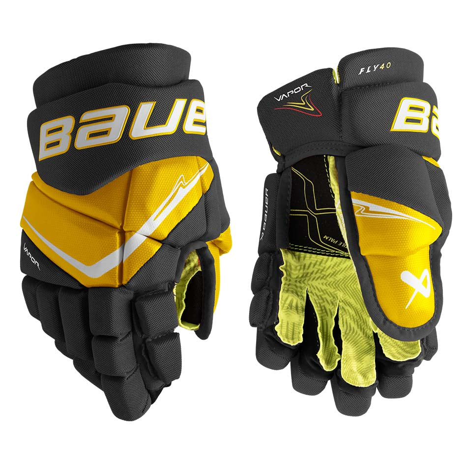 Bauer Vapor Fly40 Gloves Junior - Black/Gold / 10’’ - Ice Hockey Gloves
