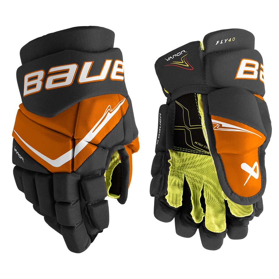 Bauer Vapor Fly40 Gloves Junior - Black/Orange / 10’’ - Ice Hockey Gloves