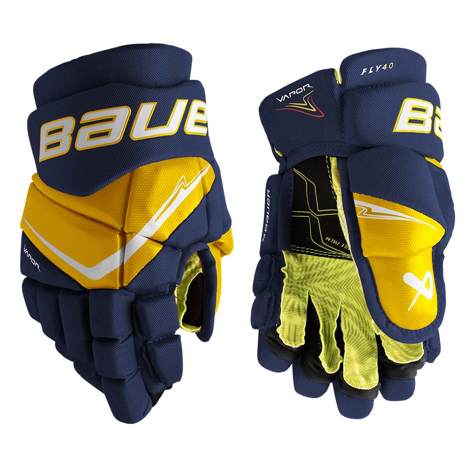 Bauer Vapor Fly40 Gloves Junior - Navy/Gold / 10’’ - Ice Hockey Gloves
