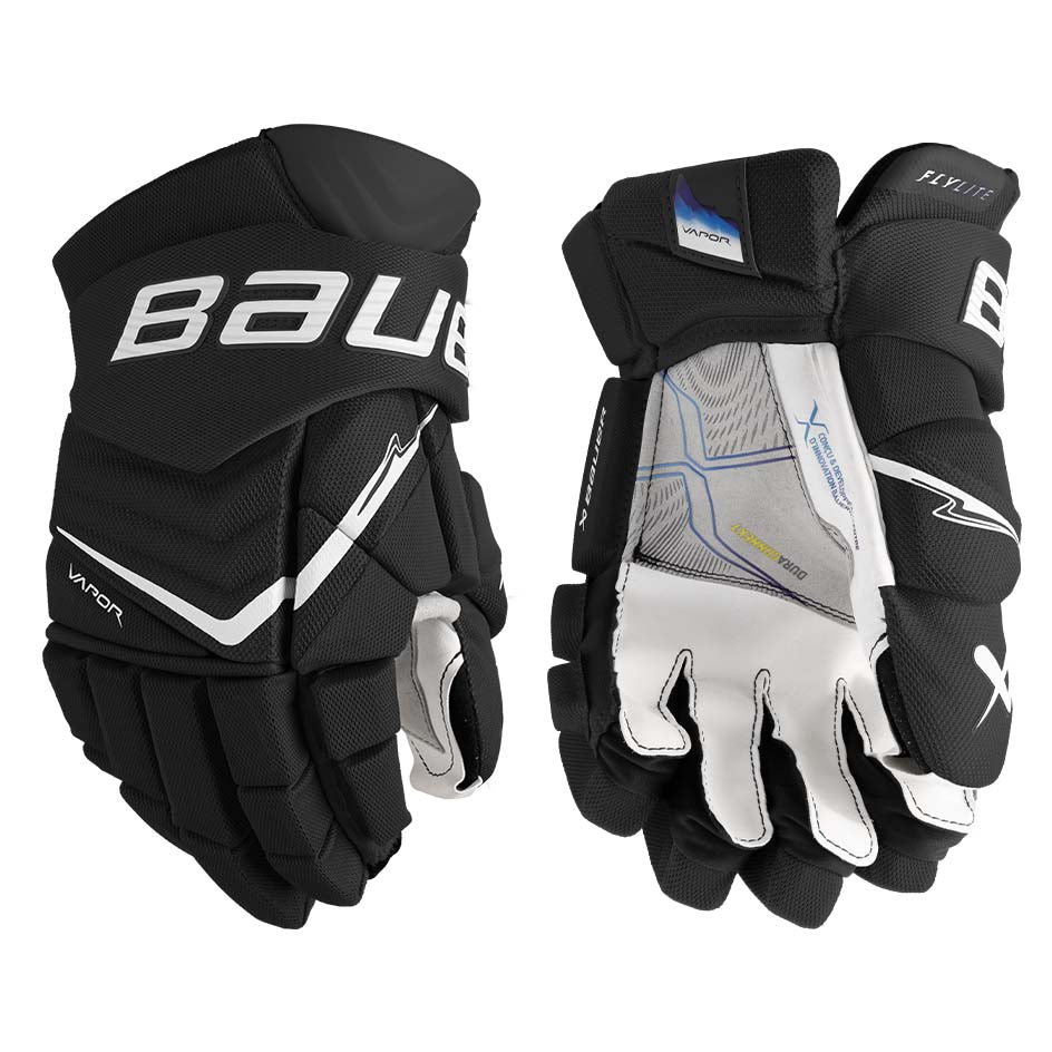 Bauer Vapor FlyLite Gloves Intermediate - Black/White / 12’’ - Ice Hockey Gloves