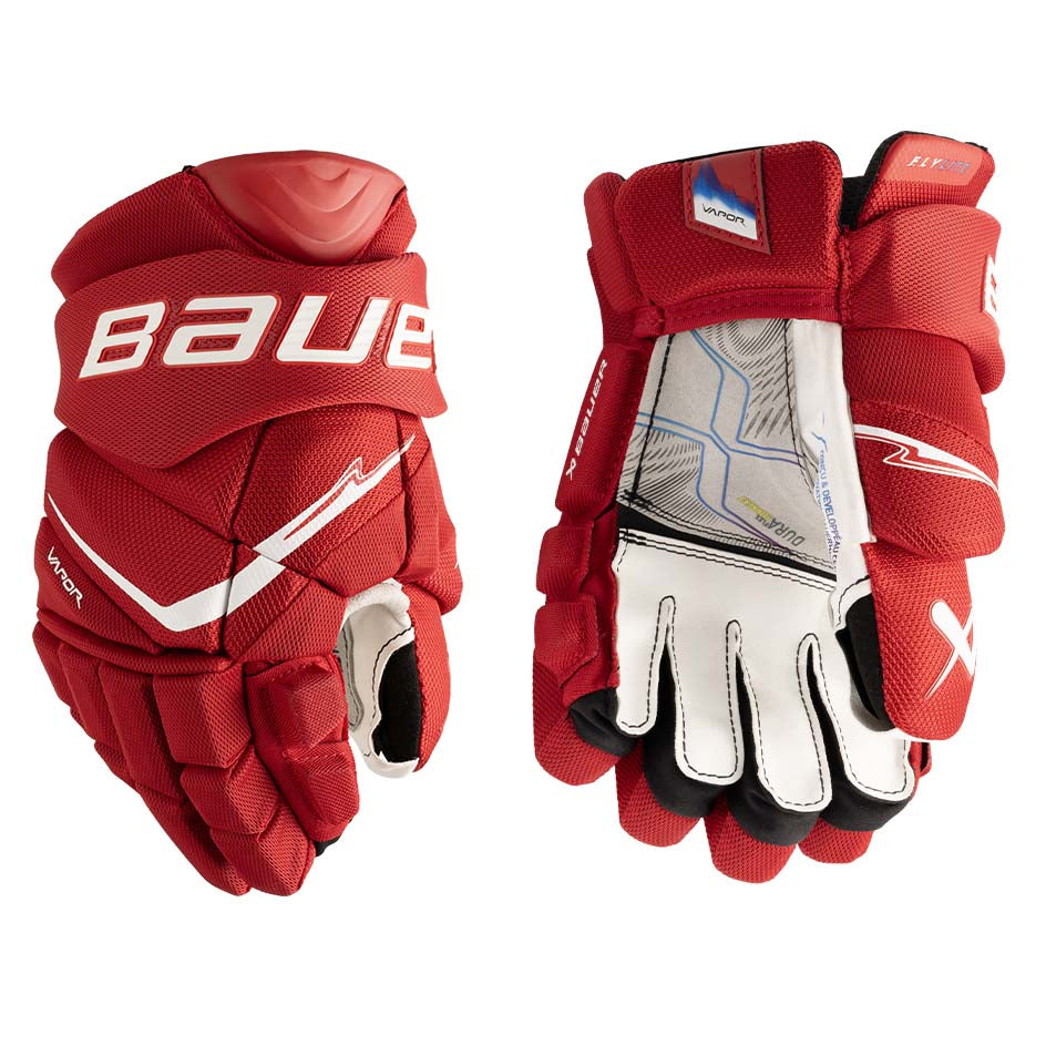 Bauer Vapor FlyLite Gloves Junior - Red / 10’’ - Ice Hockey Gloves