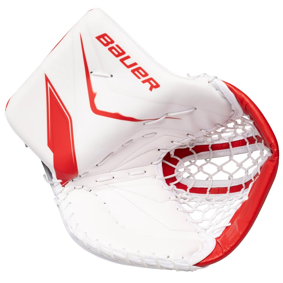 Bauer Vapor Flylite Goalie Catch Glove Senior - White/Red - Goalie Catchers