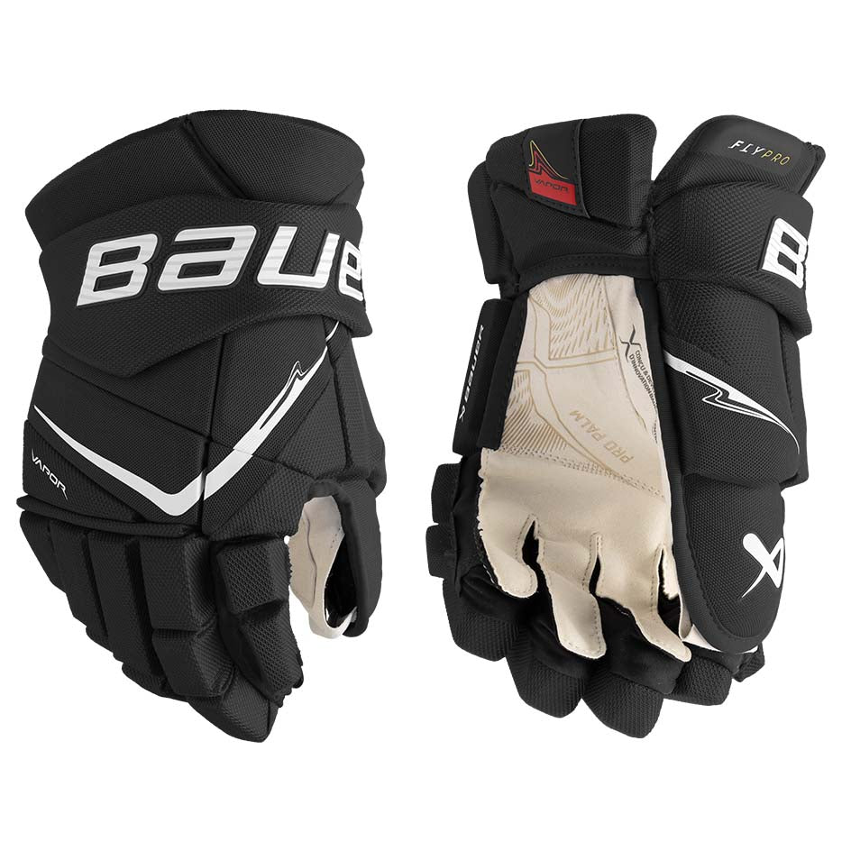 Bauer Vapor FlyPro Gloves Intermediate - Black/White / 12’’ - Ice Hockey Gloves