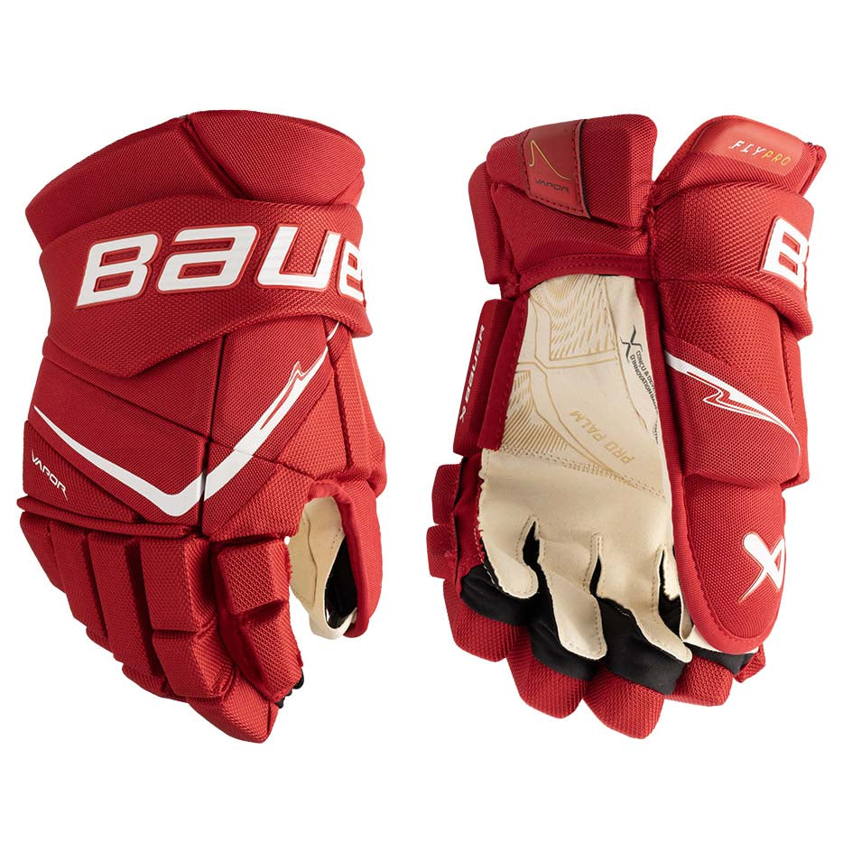 Bauer Vapor FlyPro Gloves Intermediate - Red / 12’’ - Ice Hockey Gloves