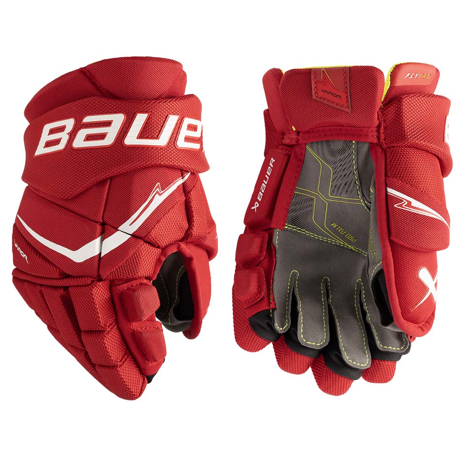 Bauer Vapor FlyPro Gloves Junior - Red / 10’’ - Ice Hockey Gloves