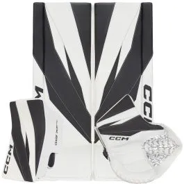 CCM Axis XF Total Custom Pro Goalie Set – Senior (34 + 1) – White/Graphite - Goalie Pads