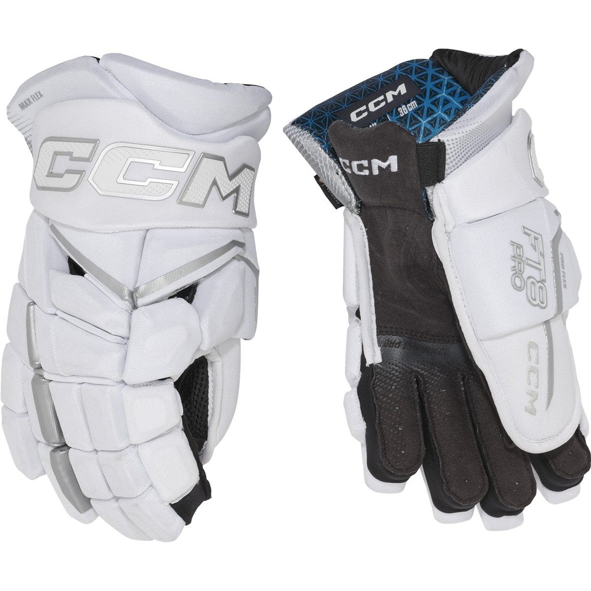 CCM JETSPEED FT8 PRO Hockey Gloves Senior White Edition