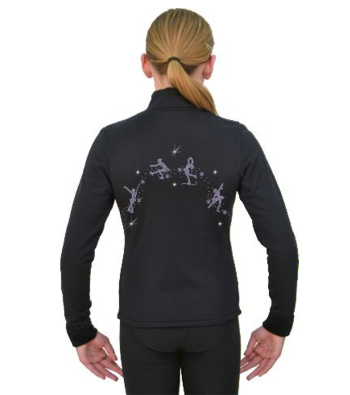 Chloe Noel J11 Solid Polar Fleece Fitted Figure Skating Jacket - Group Arc AB Crystals / Adult Large - Jackets