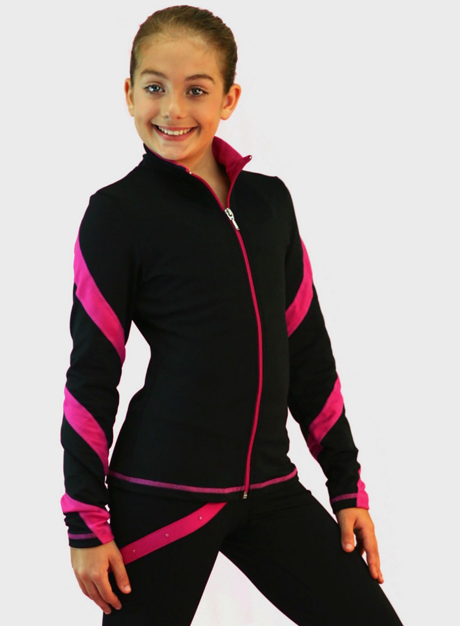 Chloe Noel J36 Spiral Figure Skating Jacket - Fuschia / Child Small / No Crystal - Jackets and Gilets