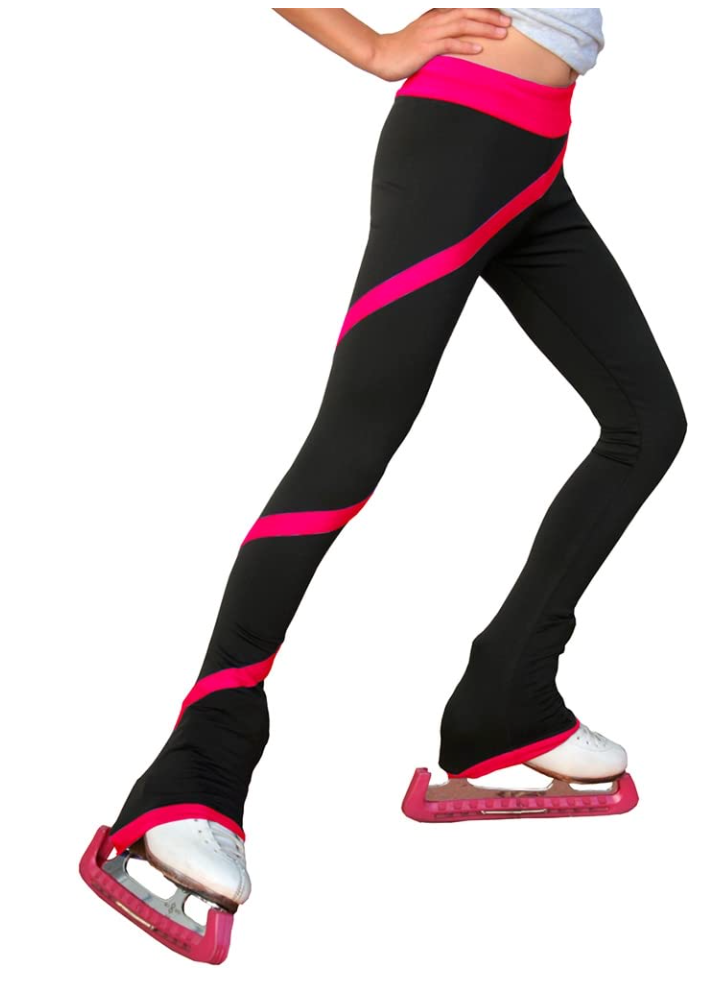 Chloe Noel P06 Spiral Figure Skating Leggings - Fuschia / Child XS - Clothing > Figure Skating Leggings