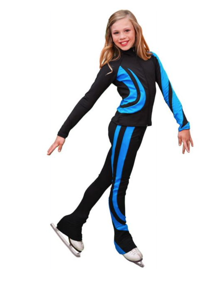 Chloe Noel P26 Swirl Skating Leggings - Turquoise / Child XS - Clothing > Figure Skating Leggings