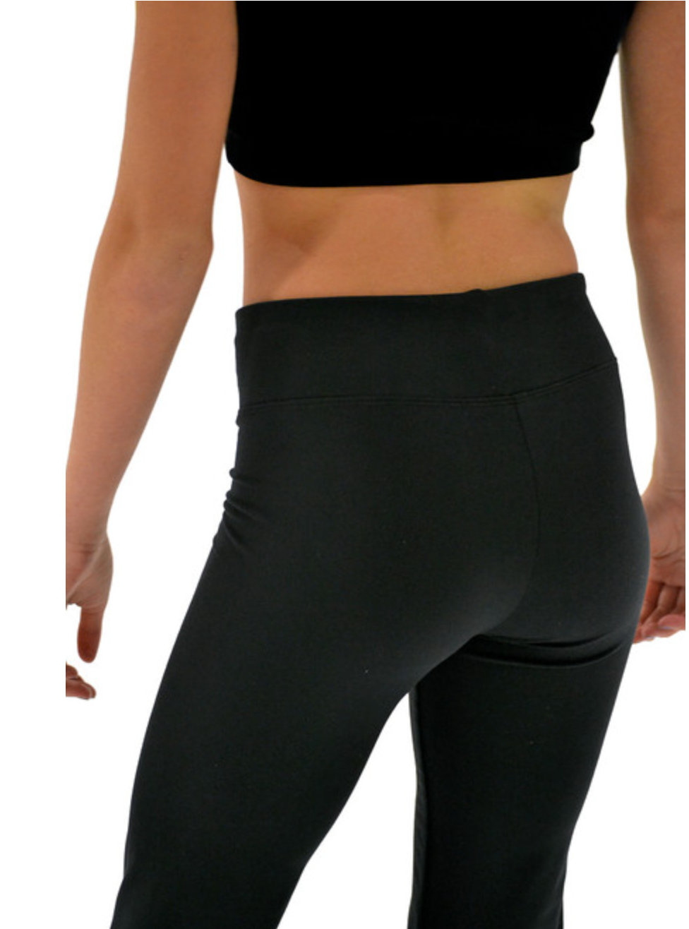 Chloe Noel P622F All Black 3’’ Waist Band Light Weight Fleece Figure Skating Pants - Child XS - Figure Skating Leggings