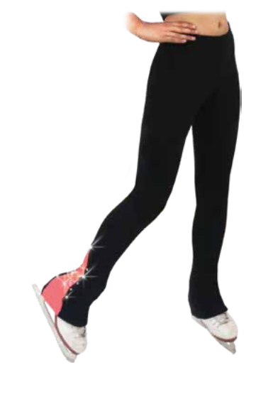 Chloe Noel PS883P Contrast Polartec® Pants - Black with Blue (RB) / Child Small - Figure Skating Leggings