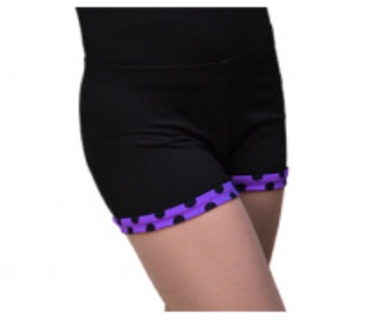 Chloe Noel S02 Black Figure Skating Shorts - Purple Polka Dots / Adult Medium - Figure Skating Leggings