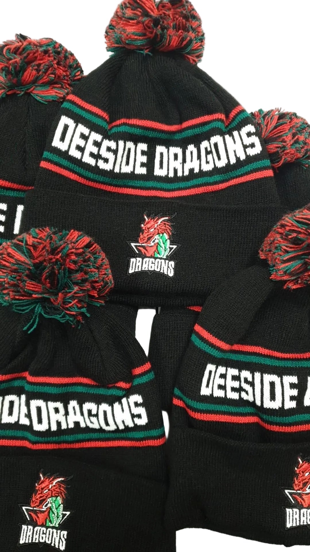 Deeside Dragons Bobble Hat - Official Merchandise - Black - Club Shop