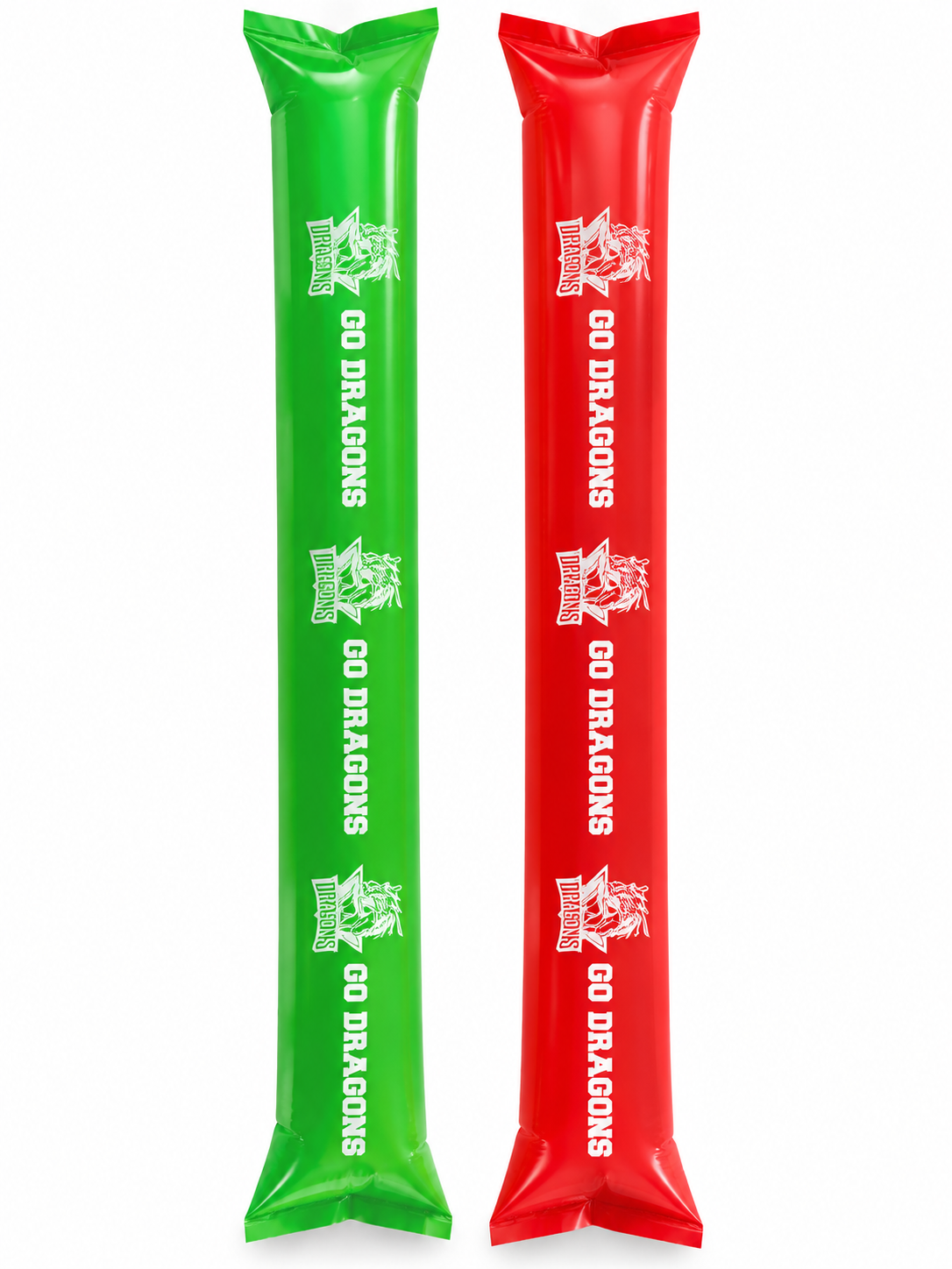 Deeside Dragons Inflatable Clappers Green/Red Pair - Official Merchandise - Club Shop
