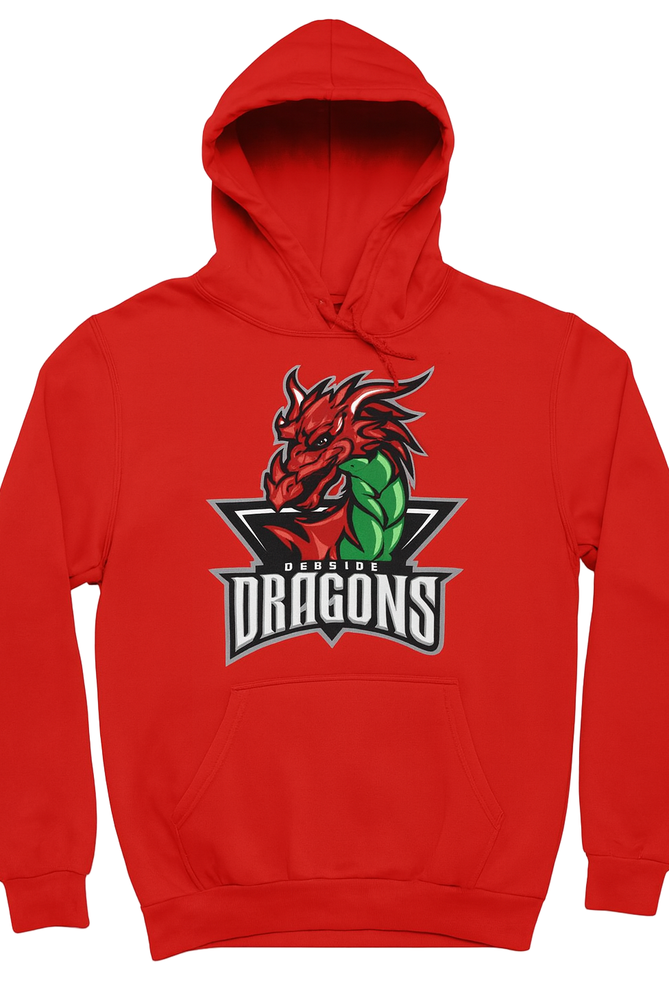 Deeside Dragons Team Hoodie - Official Merchandise - Fire Red / Child Small / Large Centre