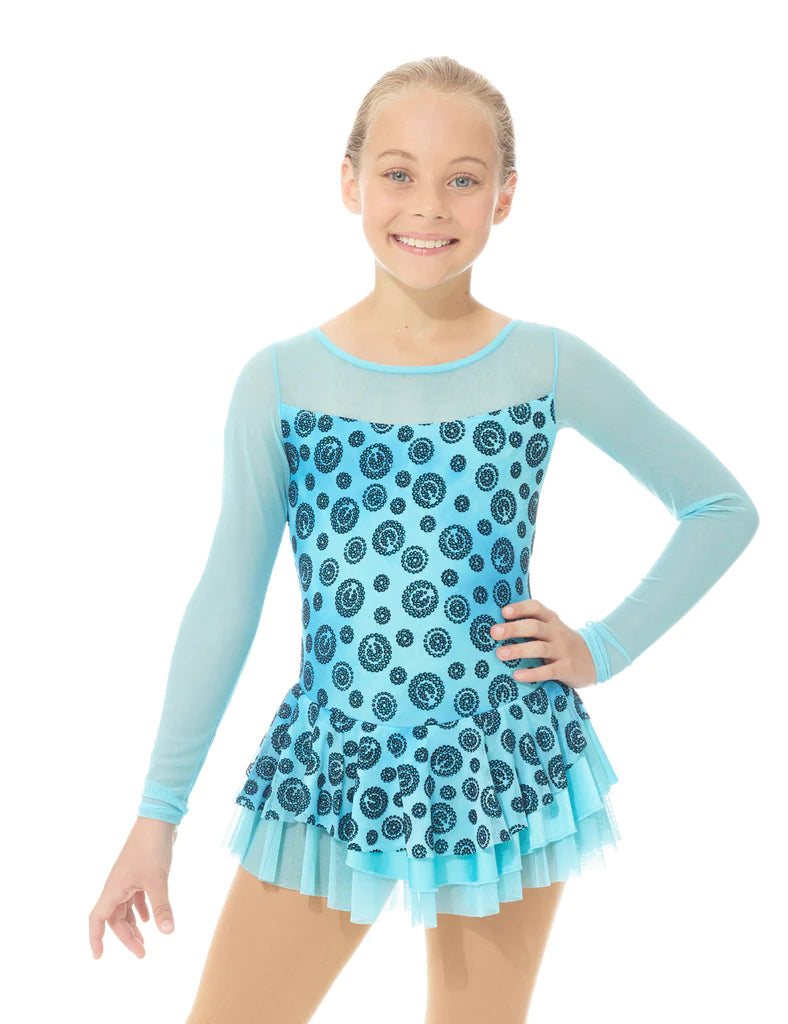 669 Mondor Sparkly Figure Skating Dress in Turquoise