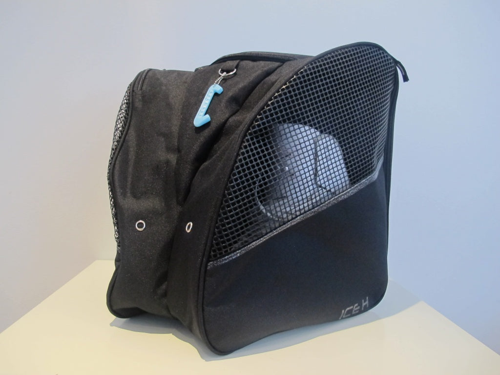 Ice H Skate Backpack Style Rhinestone Carry Bag - 0.1 Plain Black - Accessories > Skate Bags