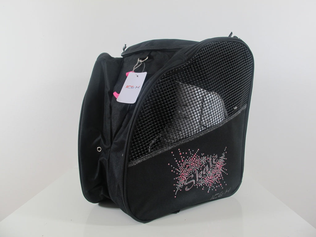 Ice H Skate Backpack Style Rhinestone Carry Bag - 1.0 Pink ’Skate’ Spray - Accessories > Skate Bags