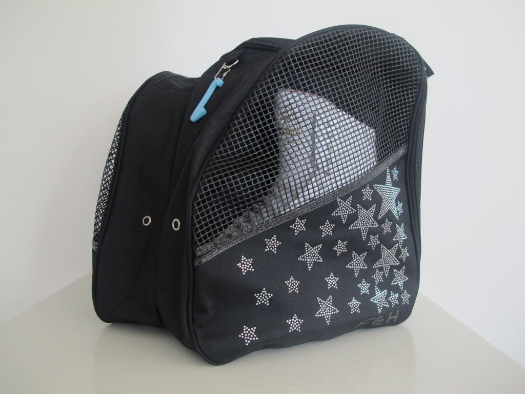 Ice H Skate Backpack Style Rhinestone Carry Bag - 2.3 Silver Stars - Accessories > Skate Bags